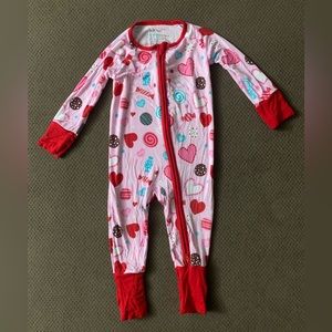 Little Sleepies Pink Sweet Valentine Zippy 3-6m